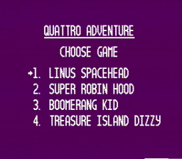 Quattro Adventure (Homebrew) — Title screen